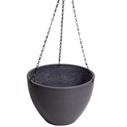 Hanging Grey Plastic Pot with Chain 30cm V637-DP9310030