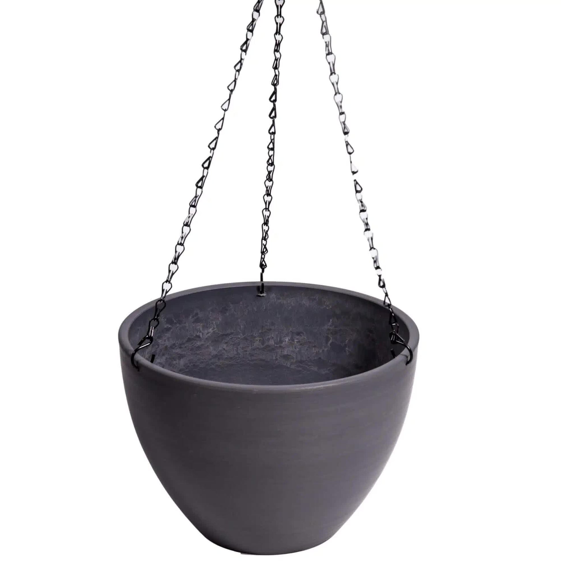 Hanging Grey Plastic Pot with Chain 30cm V637-DP9310030
