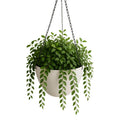 Hanging Rustic White Plastic Pot with Chain 30cm V637-DP9320030