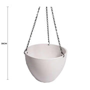 Hanging Rustic White Plastic Pot with Chain 30cm V637-DP9320030