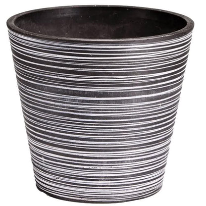 Black and White Engraved Pot 17cm V637-DP9540017