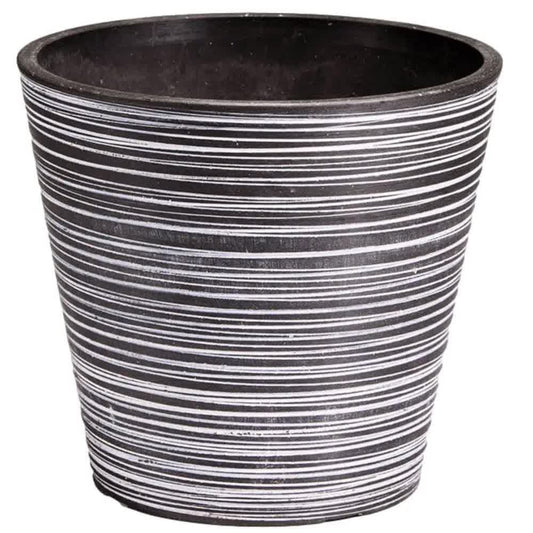 Black and White Engraved Pot 17cm V637-DP9540017