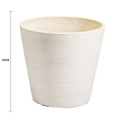 Cream and White Engraved Pot 14cm V637-DP9550014