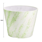 Green & White Imitation Marble Pot 25cm V637-DP9680025