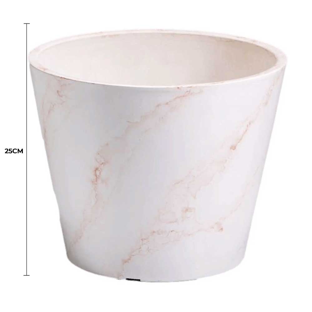 Red & White Imitation Marble Pot 25cm V637-DP9690025