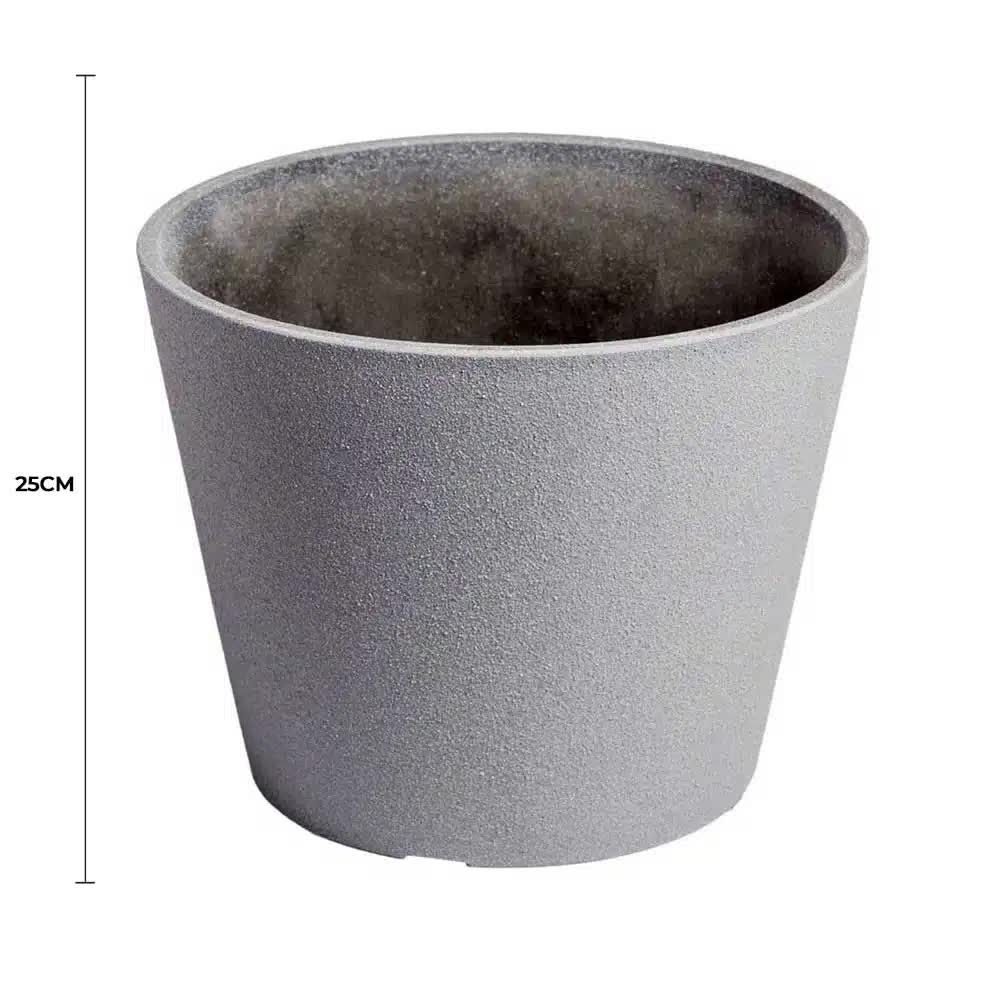 Rendered Grey Planter Pot 25cm V637-DP9710025