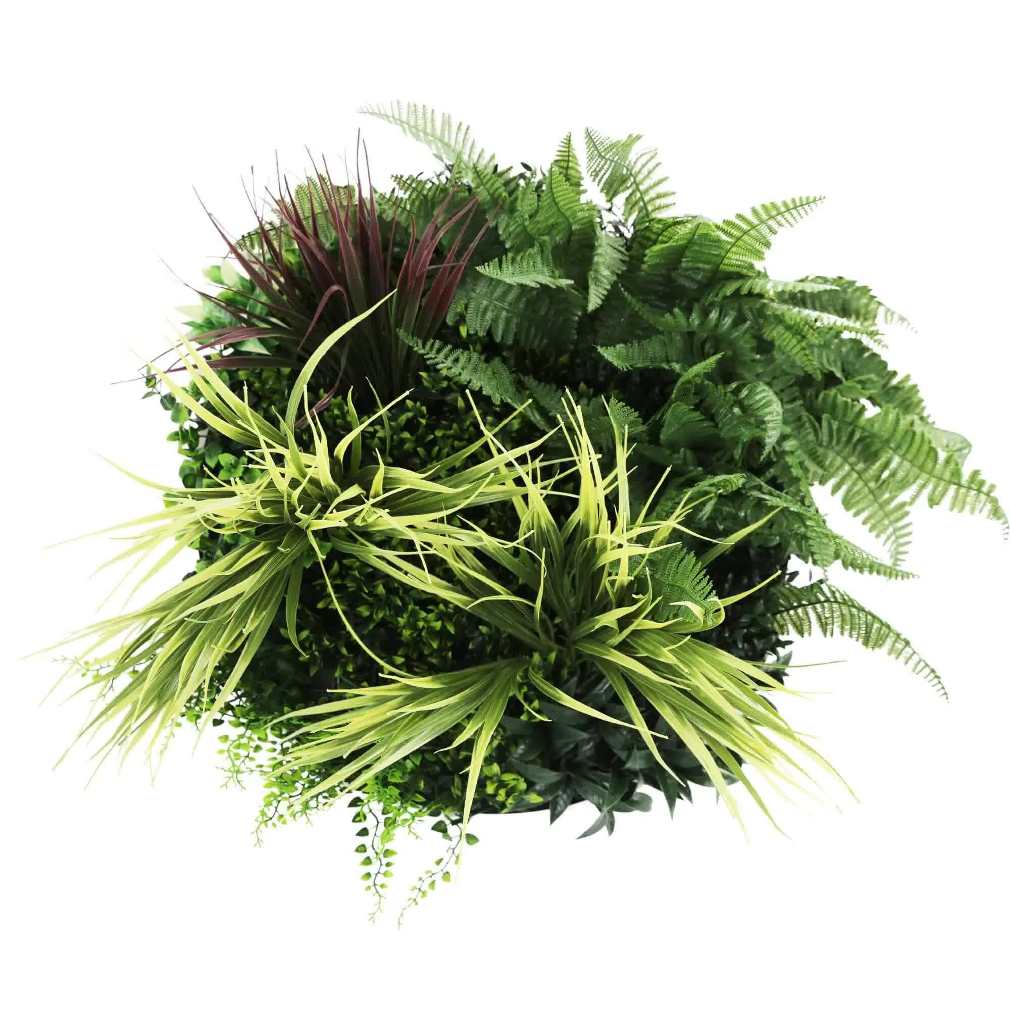 Slimline Artificial Green Wall Disc Art 50cm White Grassy UV Resistant (White) V637-DP9851