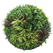 Slimline Artificial Green Wall Disc Art 100cm Grassy Fern UV Resistant (Black) V637-DP9853
