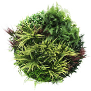 Slimline Artificial Green Wall Disc Art 80cm Grassy Fern UV Resistant (White) V637-DP9855