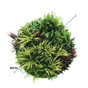 Slimline Artificial Green Wall Disc Art 80cm Grassy Fern UV Resistant (White) V637-DP9855