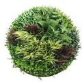 Slimline Artificial Green Wall Disc Art 100cm Grassy Fern UV Resistant (White) V637-DP9856