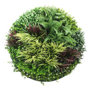 Slimline Artificial Green Wall Disc Art 100cm Grassy Fern UV Resistant (White) V637-DP9856