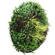Slimline Artificial Green Wall Disc Art 100cm Grassy Fern UV Resistant (White) V637-DP9856