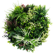 Slimline Artificial Green Wall Disc Art 60cm Colour Fresh UV Resistant (White) V637-DP9862