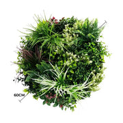 Slimline Artificial Green Wall Disc Art 60cm Colour Fresh UV Resistant (White) V637-DP9862