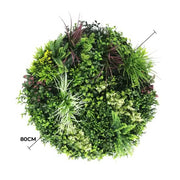 Slimline Artificial Green Wall Disc Art 80cm Colour Fresh UV Resistant (Black) V637-DP9863