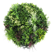 Slimline Artificial Green Wall Disc Art 80cm Colour Fresh UV Resistant (Black) V637-DP9863