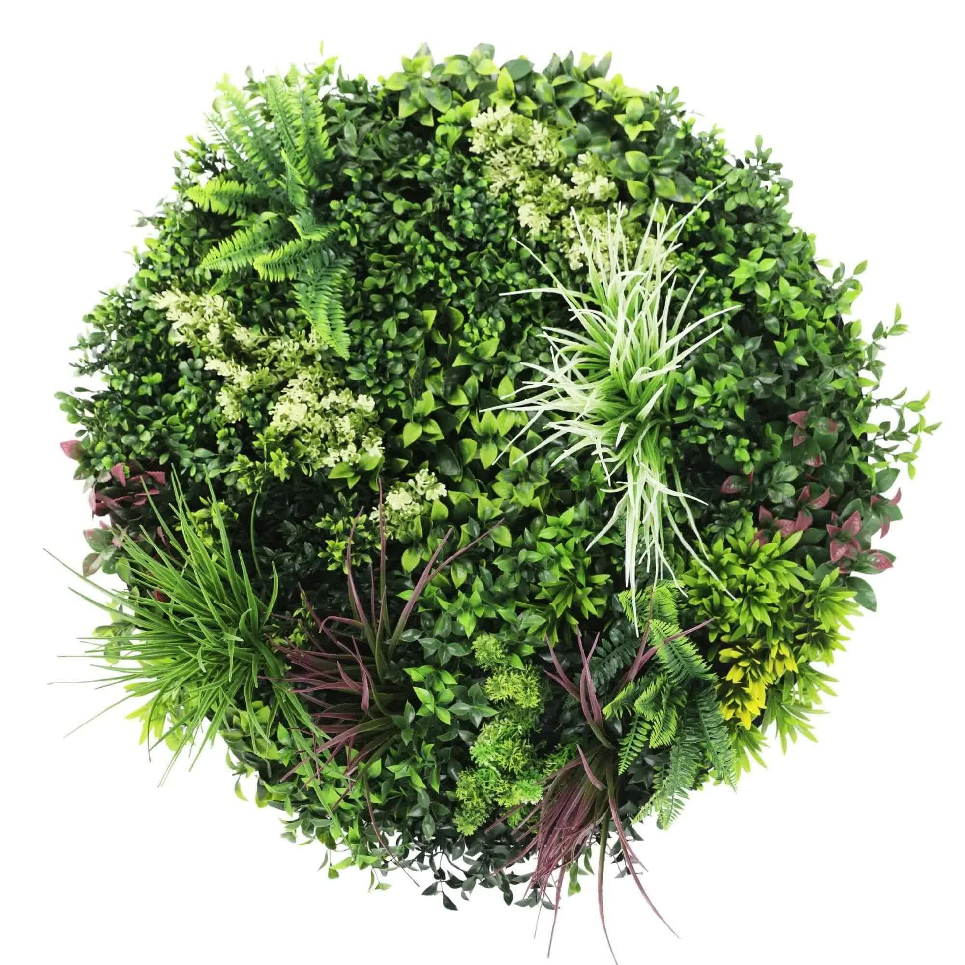Slimline Artificial Green Wall Disc Art 80cm Colour Fresh UV Resistant (Black) V637-DP9863
