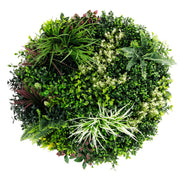 Slimline Artificial Green Wall Disc Art 80cm Colour Fresh UV Resistant (White) V637-DP9864