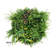 Slimline Artificial Green Wall Disc Art 60cm Country Fern UV Resistant (Black) V637-DP9961