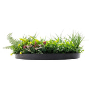 Slimline Artificial Green Wall Disc Art 60cm Country Fern UV Resistant (Black) V637-DP9961