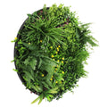 Slimline Artificial Green Wall Disc Art 80cm Country Fern UV Resistant (Black) V637-DP9962