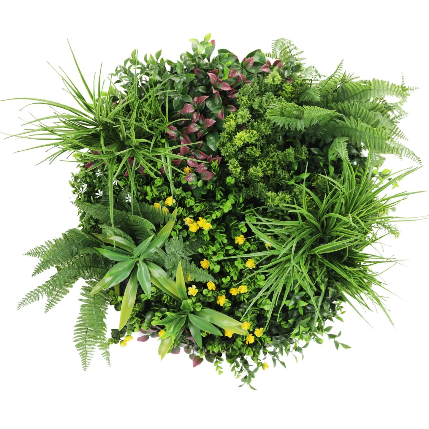 Slimline Artificial Green Wall Disc Art 60cm Country Fern UV Resistant (White) V637-DP9964