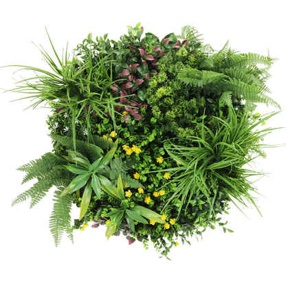 Slimline Artificial Green Wall Disc Art 60cm Country Fern UV Resistant (White) V637-DP9964