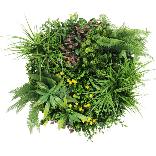 Slimline Artificial Green Wall Disc Art 60cm Country Fern UV Resistant (White) V637-DP9964