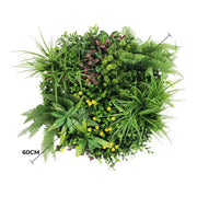 Slimline Artificial Green Wall Disc Art 60cm Country Fern UV Resistant (White) V637-DP9964