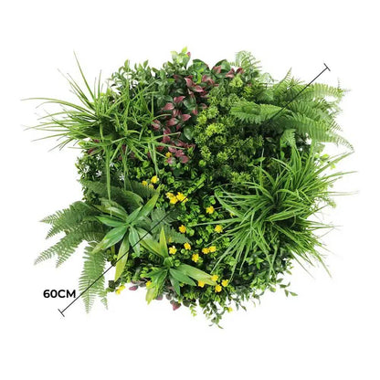 Slimline Artificial Green Wall Disc Art 60cm Country Fern UV Resistant (White) V637-DP9964