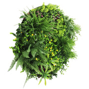 Slimline Artificial Green Wall Disc Art 80cm Country Fern UV Resistant (White) V637-DP9965