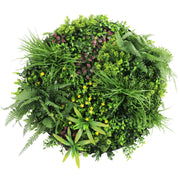 Slimline Artificial Green Wall Disc Art 80cm Country Fern UV Resistant (White) V637-DP9965
