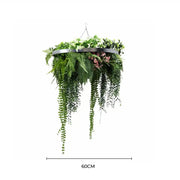 Silver Artificial Hanging Green Wall Disc 60cm UV Resistant V637-DP9988018S