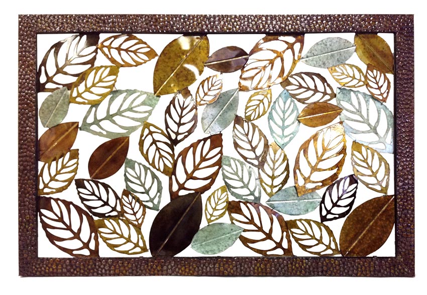 Xlarge Leaves Metal Wall Art 152x102cm V637-E142128