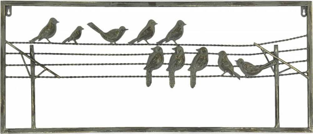 Bird On Wire Metal Wall Art 85cm V637-E144179