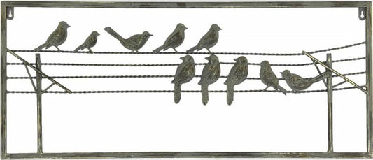 Bird On Wire Metal Wall Art 85cm V637-E144179