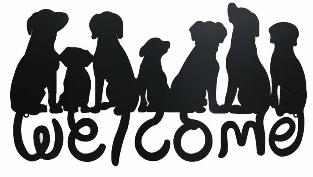 Welcome Dogs Metal Wall Art 71cm V637-E144187