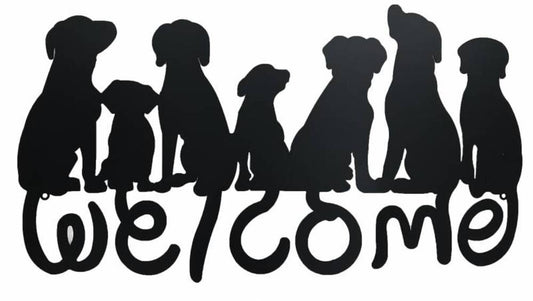 Welcome Dogs Metal Wall Art 71cm V637-E144187