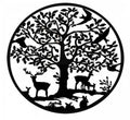 Grazing Deer Metal Wall Art 60cm V637-E144900
