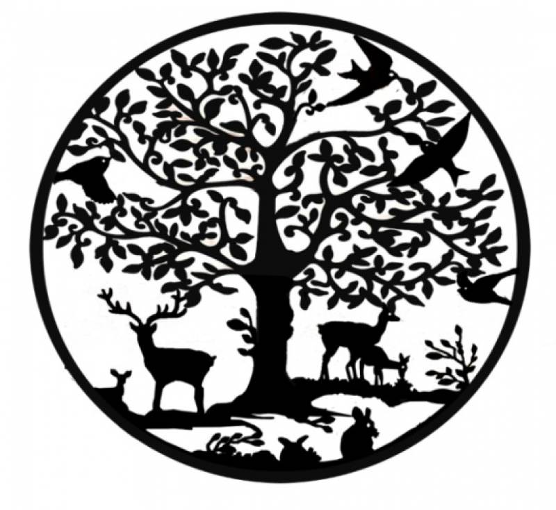 Grazing Deer Metal Wall Art 60cm V637-E144900
