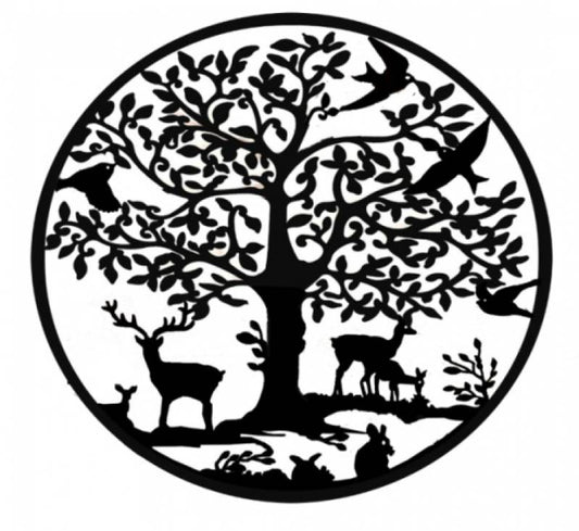 Grazing Deer Metal Wall Art 60cm V637-E144900