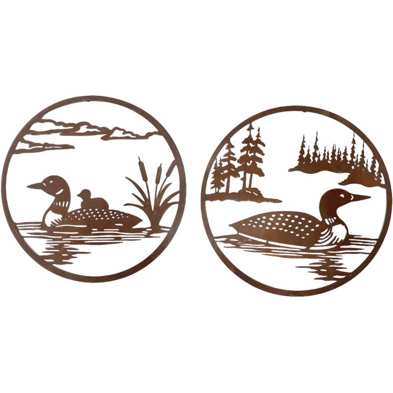 Set 2 By The Pond Duck Metal Wall Art Assorted 50cm V637-E144902