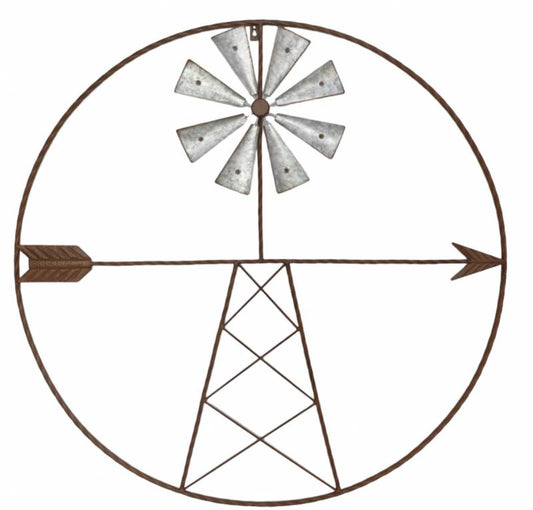 Metal Windmill Wall Art 91x91cm V637-E522784