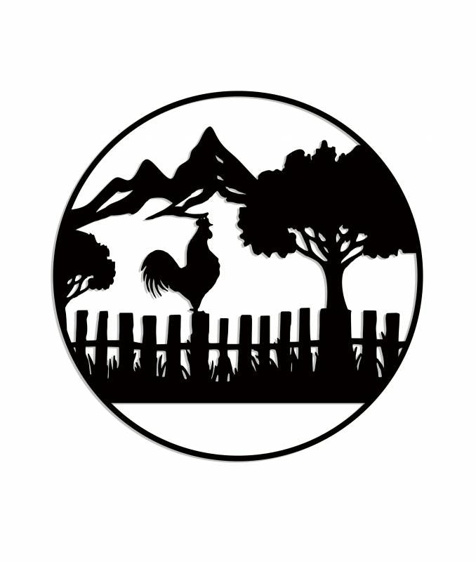 Farm Fence Wall Art 99x99cm V637-E522810