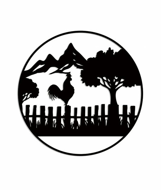 Farm Fence Wall Art 99x99cm V637-E522810
