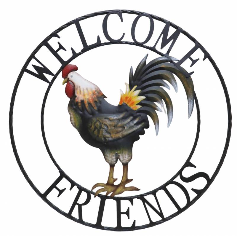 Rooster Metal Wall Art 71x71cm V637-E522817