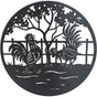 Set 2 Happy Rooster Metal Wall Art 98x98cm V637-E522836