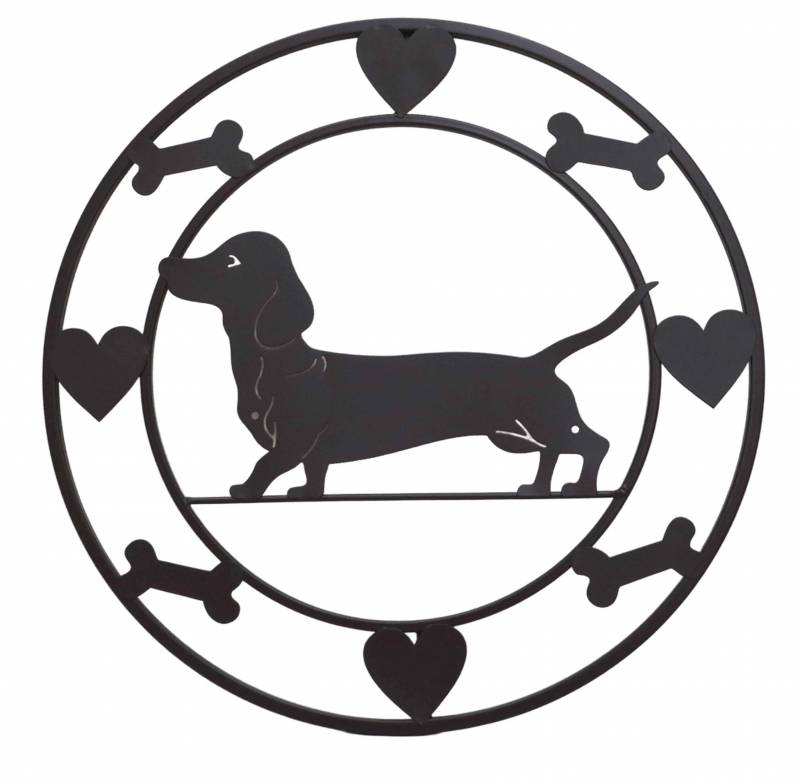 Round Dachshund Metal Wall Art 40cm V637-E522904