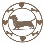 Round Dachshund Metal Wall Art 40cm V637-E522904